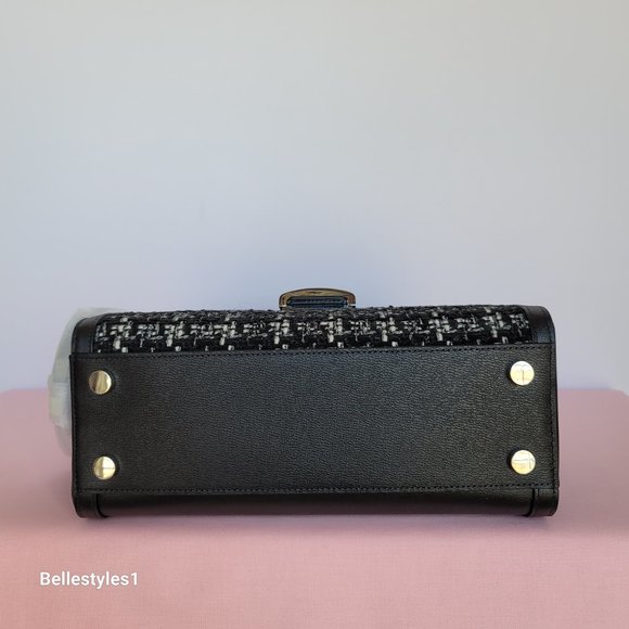 KATE SPADE Katy Tweed Medium Top Handle Bag-Black Multi - Picture 7 of 16